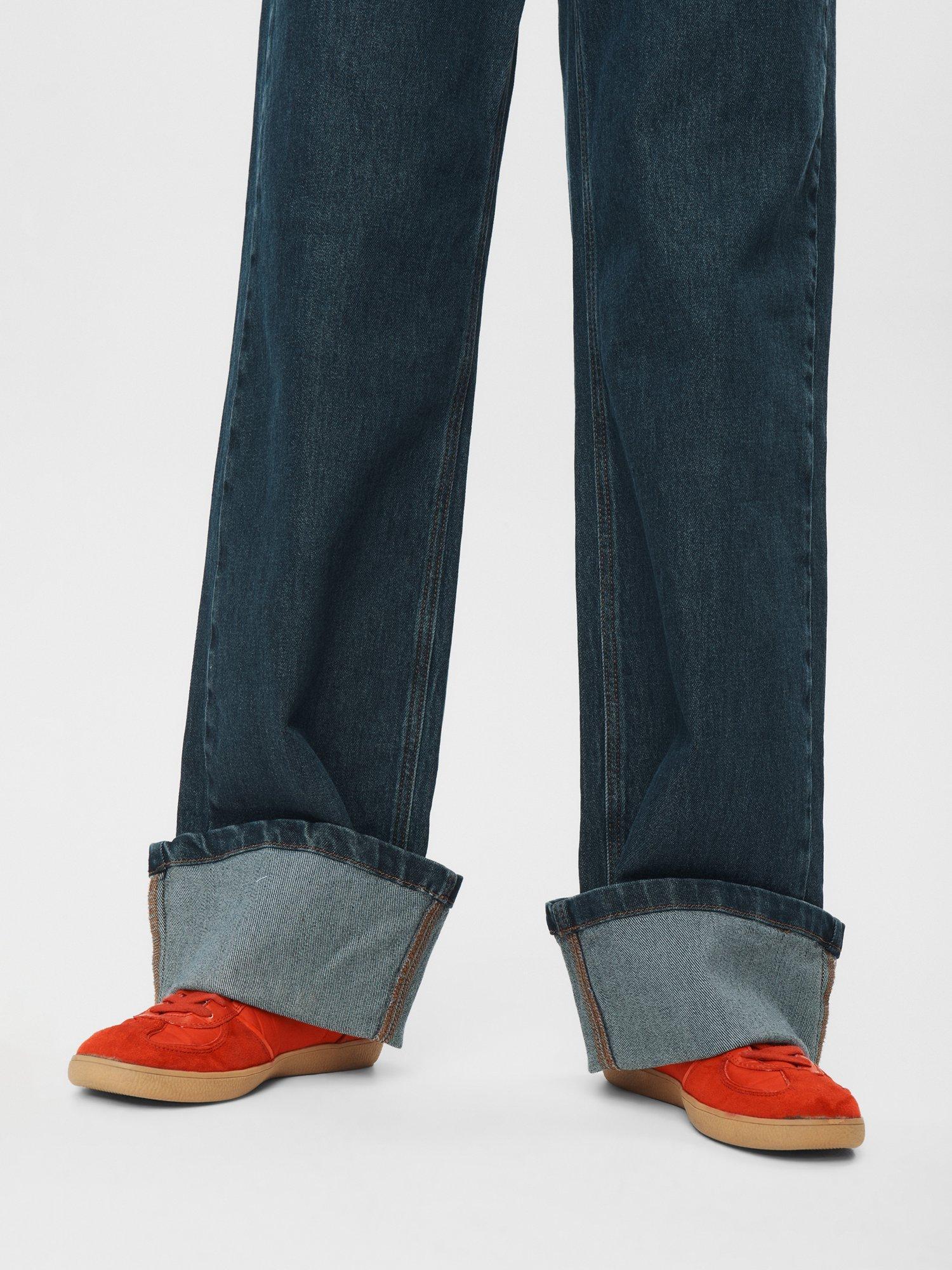 Product image 3 of 6, which shows Numph Toronto Wide Leg Jeans, Dark Blue, 34