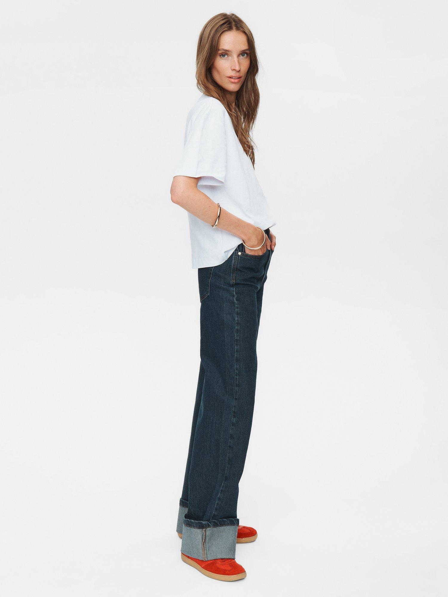 Product image 4 of 6, which shows Numph Toronto Wide Leg Jeans, Dark Blue, 34