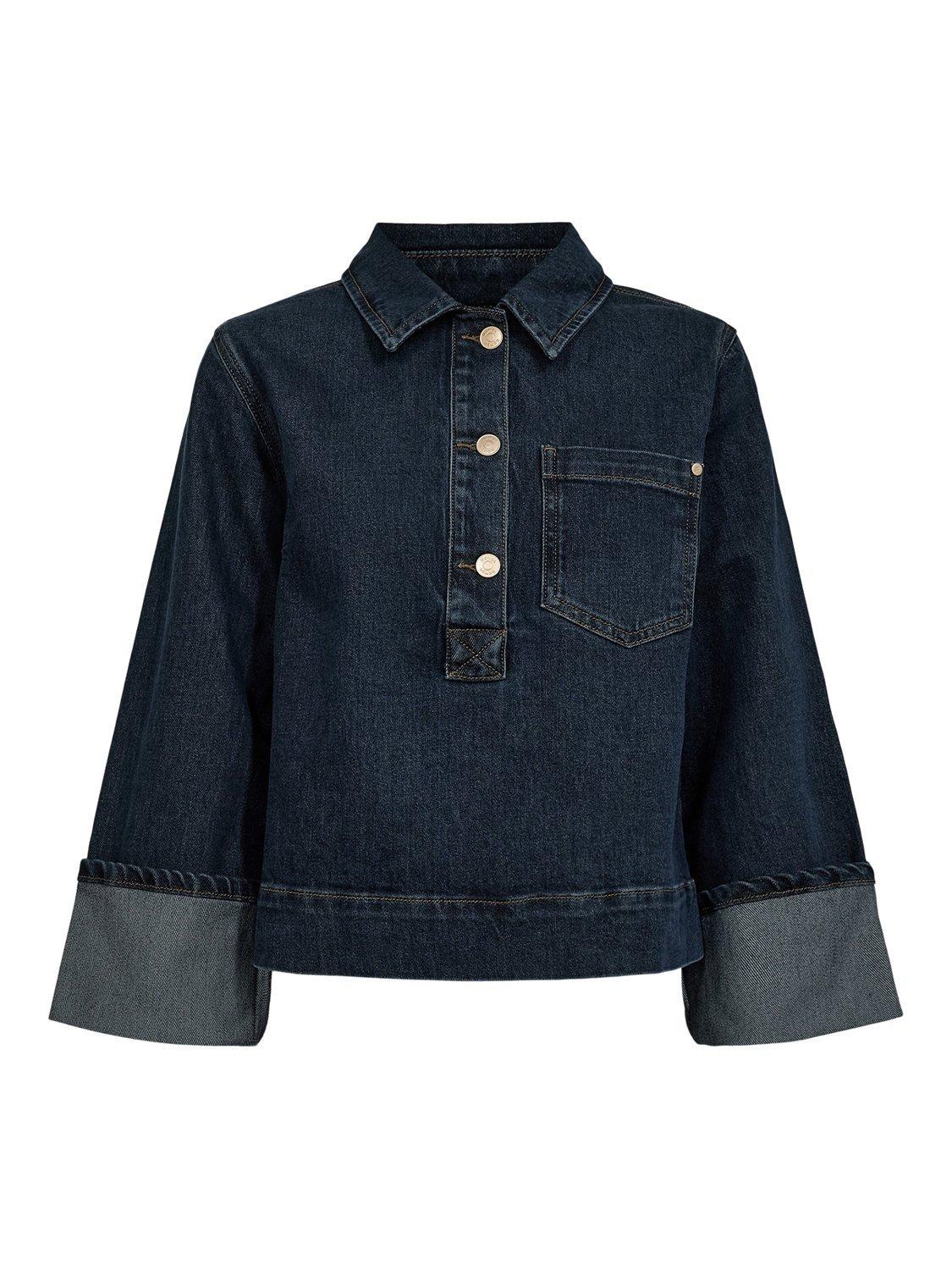 Product image 8 of 9, which shows Numph Toronto Denim Shirt, Dark Blue, 34