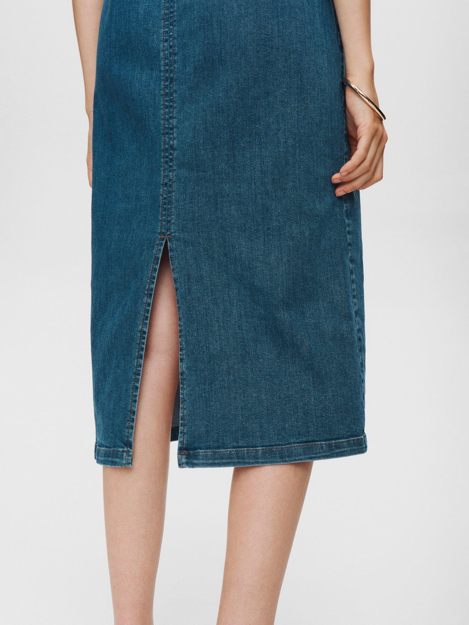 Product image 5 of 7, which shows Numph Amber Sleeveless Denim Dress, Blue, 34