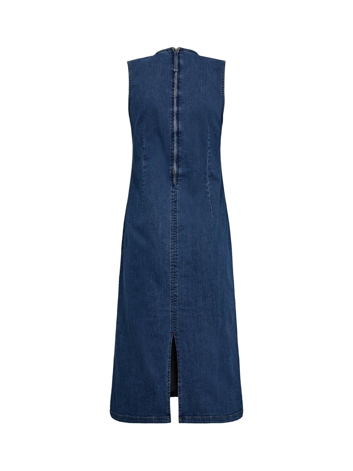 Product image 7 of 7, which shows Numph Amber Sleeveless Denim Dress, Blue, 34