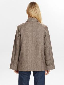 Numph Raven Herringbone Jacket, Brown - view 2, Brown