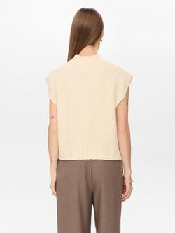 Numph Caly Cable Knit Detail Tank Top, Birch Melange - view 2, Burgundy