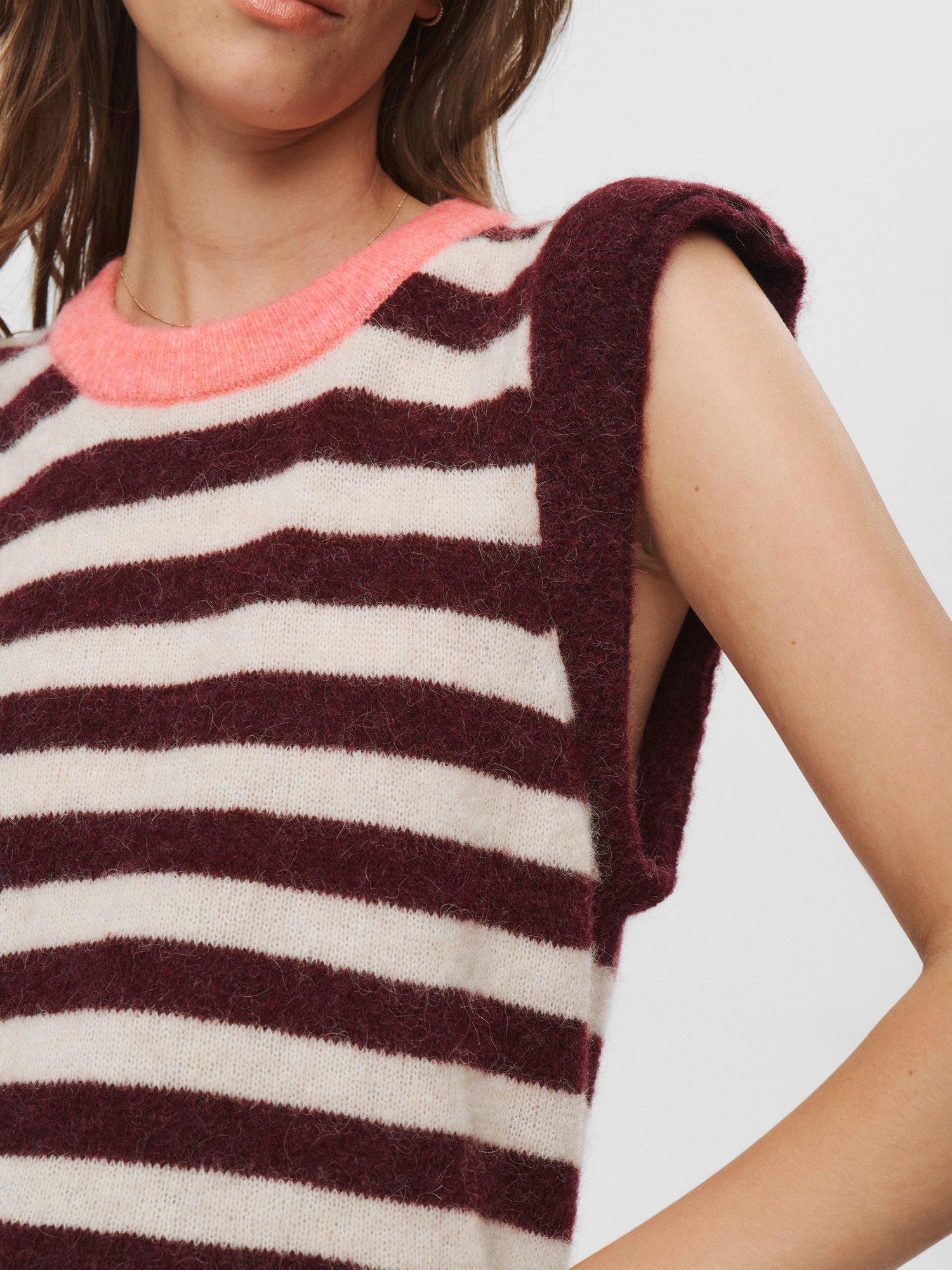 Product image 4 of 7, which shows Numph Ciara Riette Stripe Wool Rich Tank Top, Multi, XXL