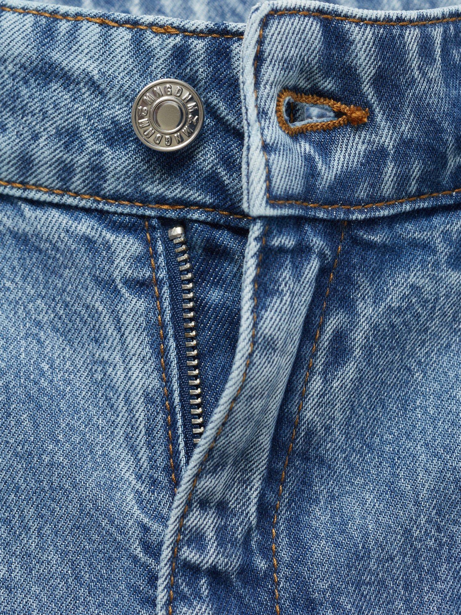 Product image 8 of 8, which shows Mango Melissa Cotton Blend Wide Leg Jeans, Medium Blue, 10