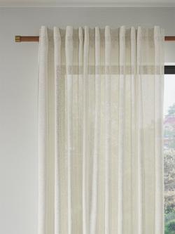 John Lewis Boucle Voile Panel, White, White