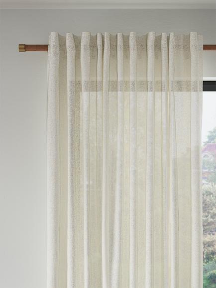 John Lewis Boucle Voile Panel, Marshmallow, Marshmallow