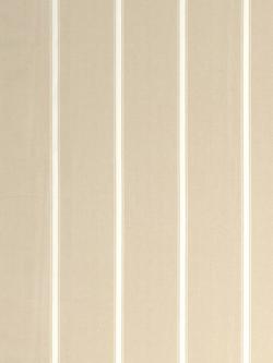 John Lewis Padstow Stripe Cotton Pair Lined Pencil Pleat Curtains, Putty, Putty