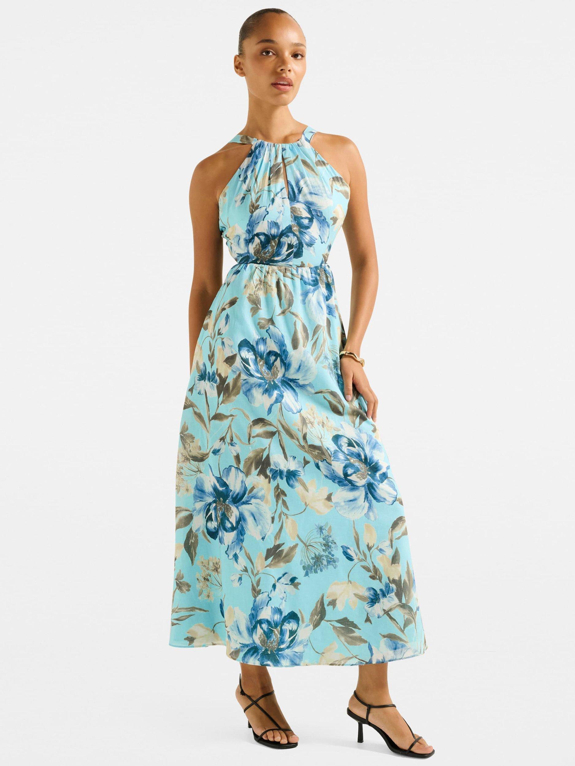 Product image 3 of 5, which shows Forever New Dakota Floral Halterneck Midi Dress, Multi, 4