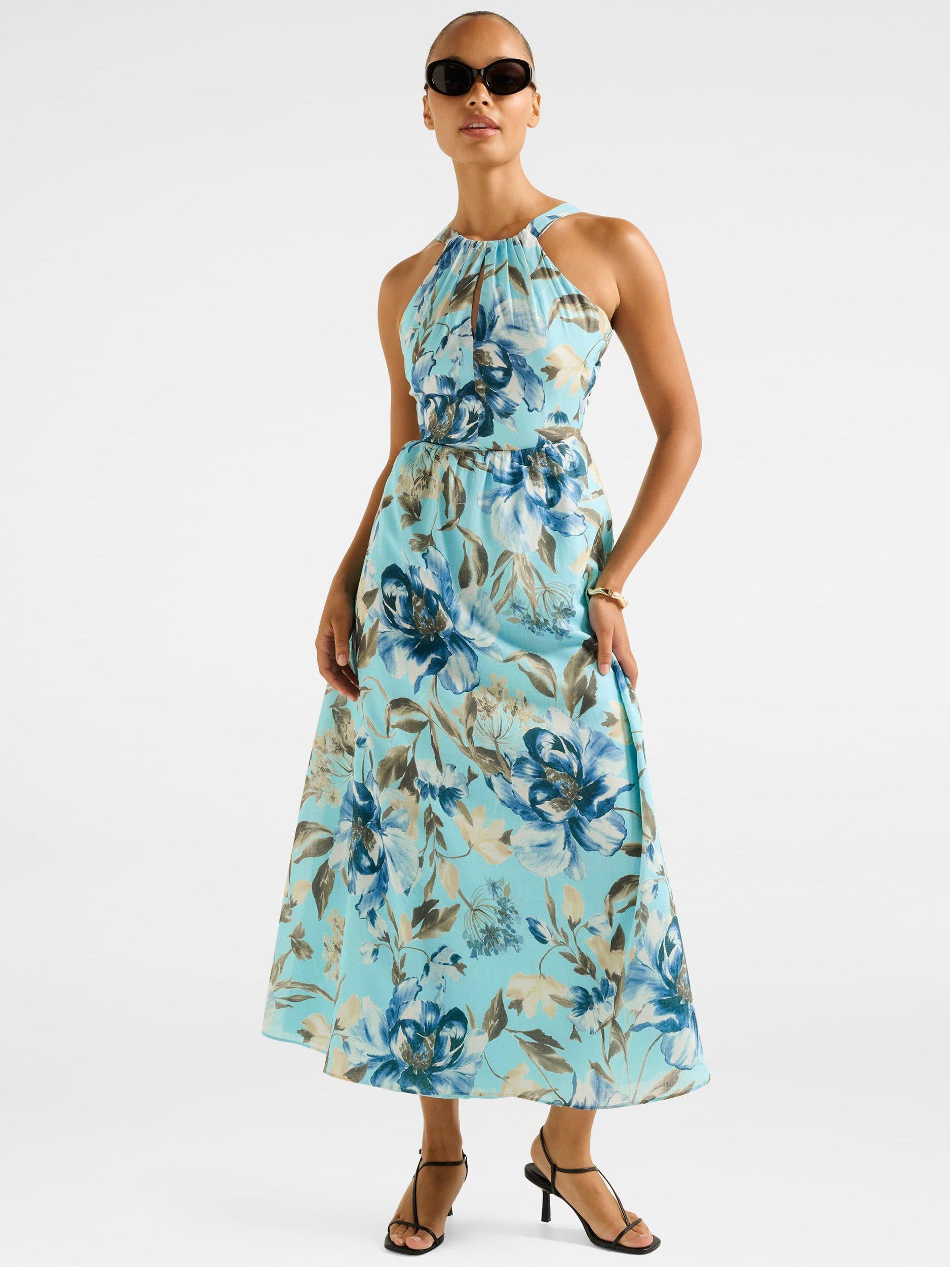Product image 5 of 5, which shows Forever New Dakota Floral Halterneck Midi Dress, Multi, 4