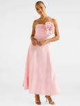 Forever New Felicia Flower Detail Midi Dress, Soft Pink