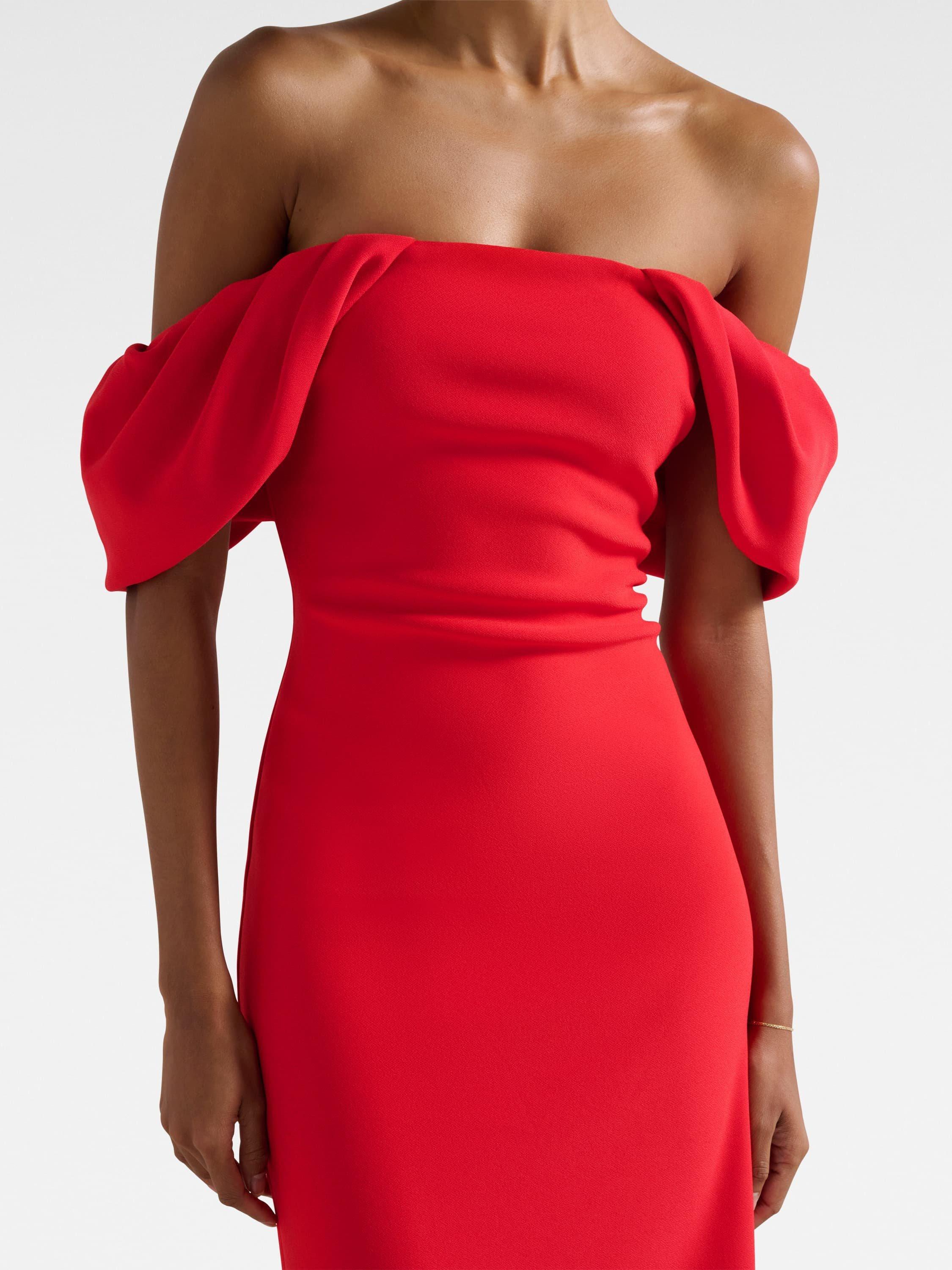 Product image 4 of 4, which shows Forever New Petite Jacinta Bodycon Midi Dress, Chilli Red, 4