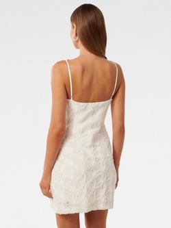 Forever New Finlay Textured Floral Mini Dress, Cream - view 2, Cream