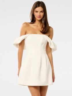 Forever New Jacquie Off Shoulder Mini Dress, Porcelain, Porcelain