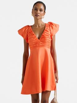 Forever New Petite June Ruched Mini Dress, Firecracker, Firecracker