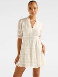 Forever New Lillian Trim Detail Mini Dress, Porcelain