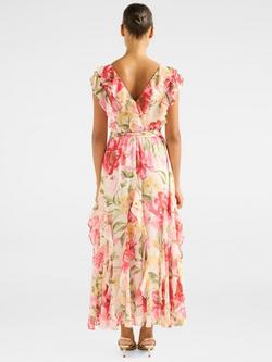 Forever New Naya Ruffle Midi Dress, Red Lyell - view 2, Red Lyell