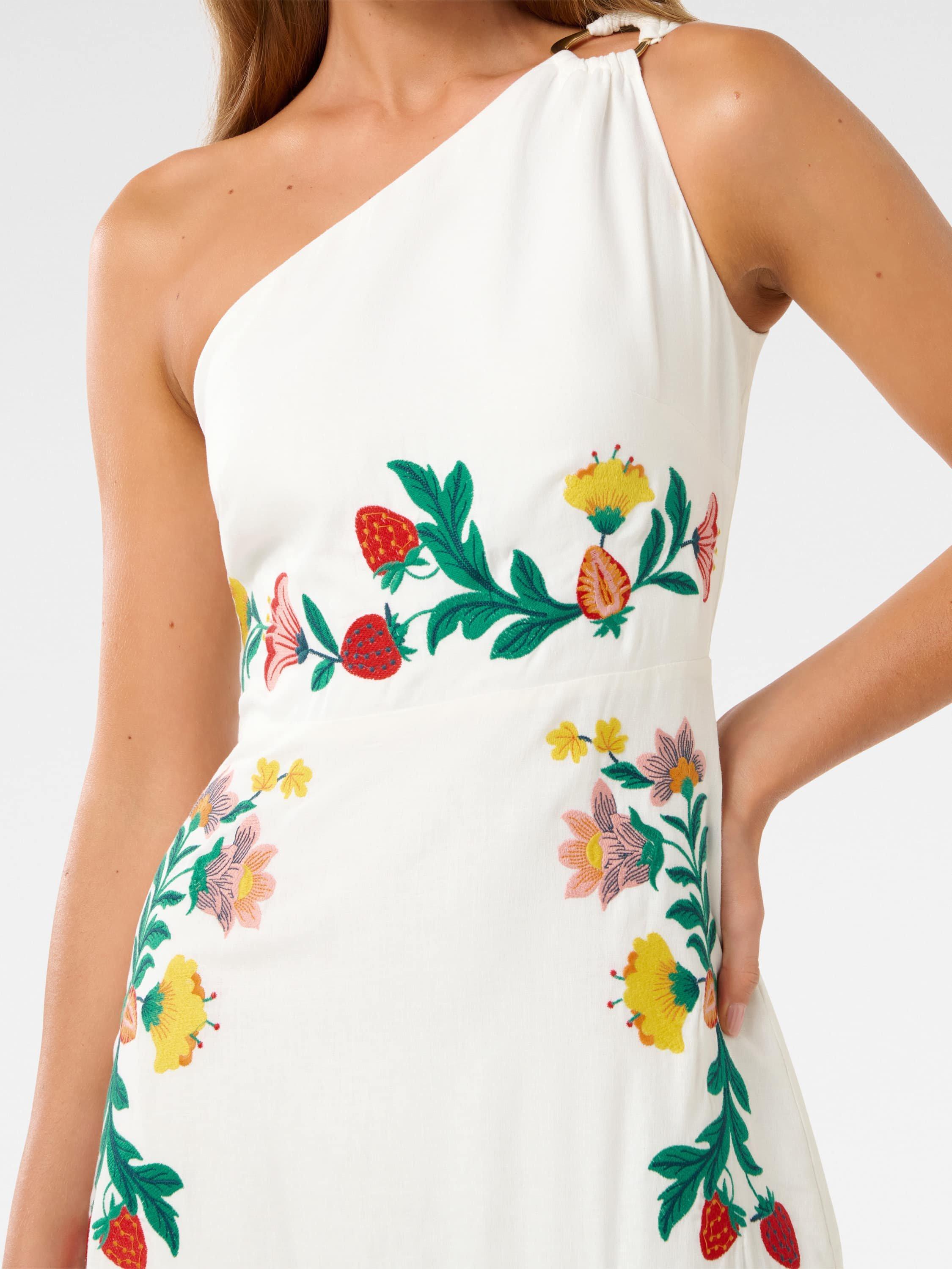 Product image 4 of 4, which shows Forever New Ollie Floral Asymmetric Maxi Dress, Livia, 4