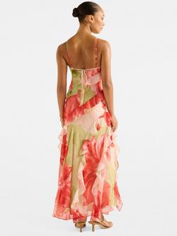 Forever New Poppy Ruffle Maxi Dress, Coral Amara - view 2, Coral Amara