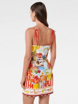 Forever New Sierra Linen Mini Dress, Tropea Postcard - view 2, Tropea Postcard