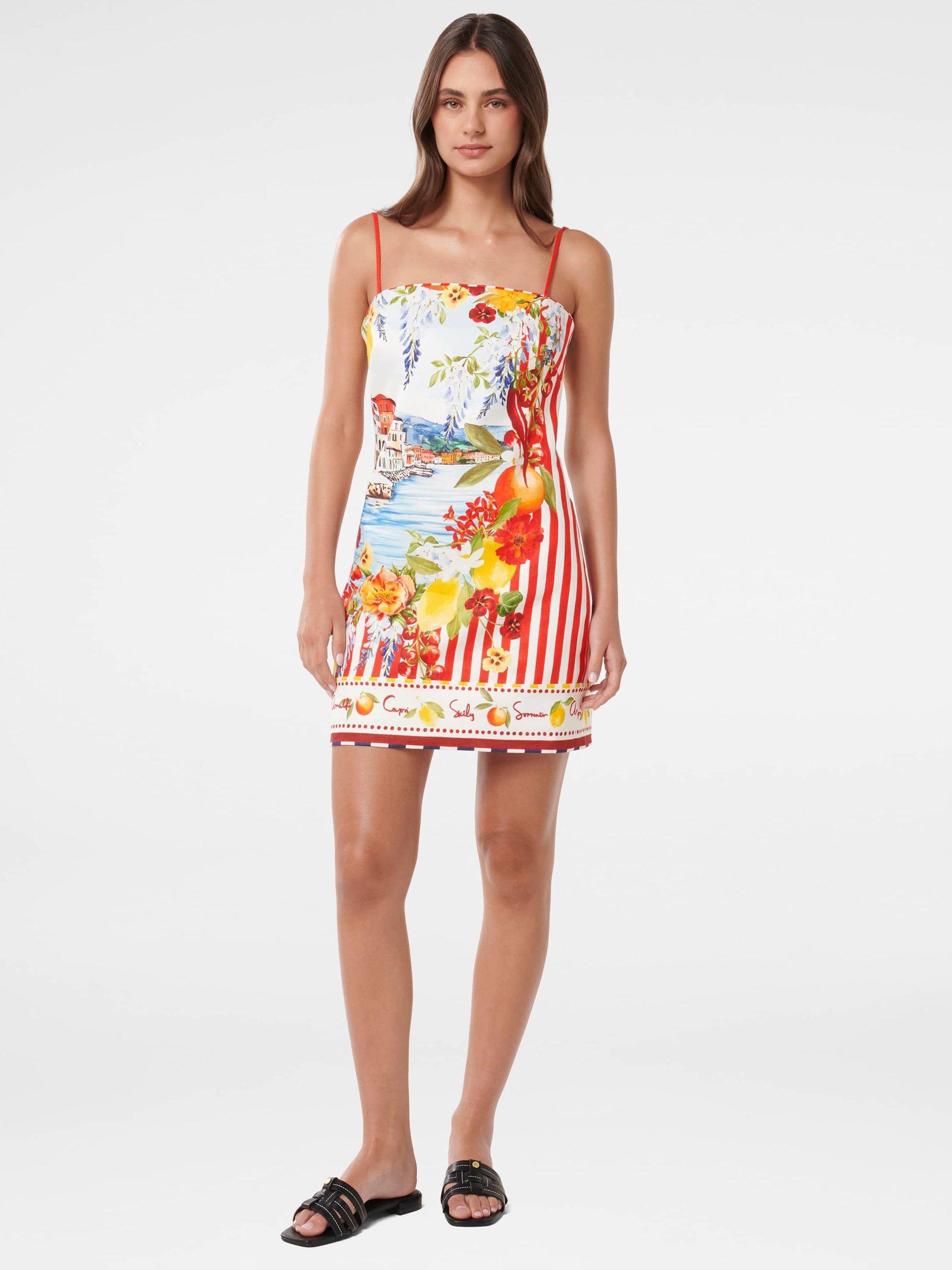 Product image 5 of 5, which shows Forever New Sierra Linen Mini Dress, Tropea Postcard, 4