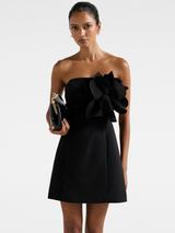 Reiss Pellie Puffball Mini Dress, Black