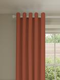 John Lewis Pure Cotton Pair Lined Eyelet Curtains, Brick