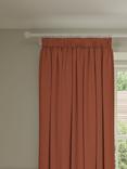 John Lewis Pure Cotton Pair Lined Pencil Pleat Curtains, Brick