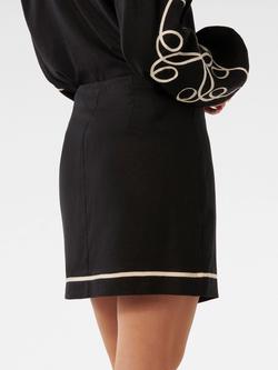 Forever New Claude Wrap Mini Skirt, Black/Cream - view 2, Black/Cream