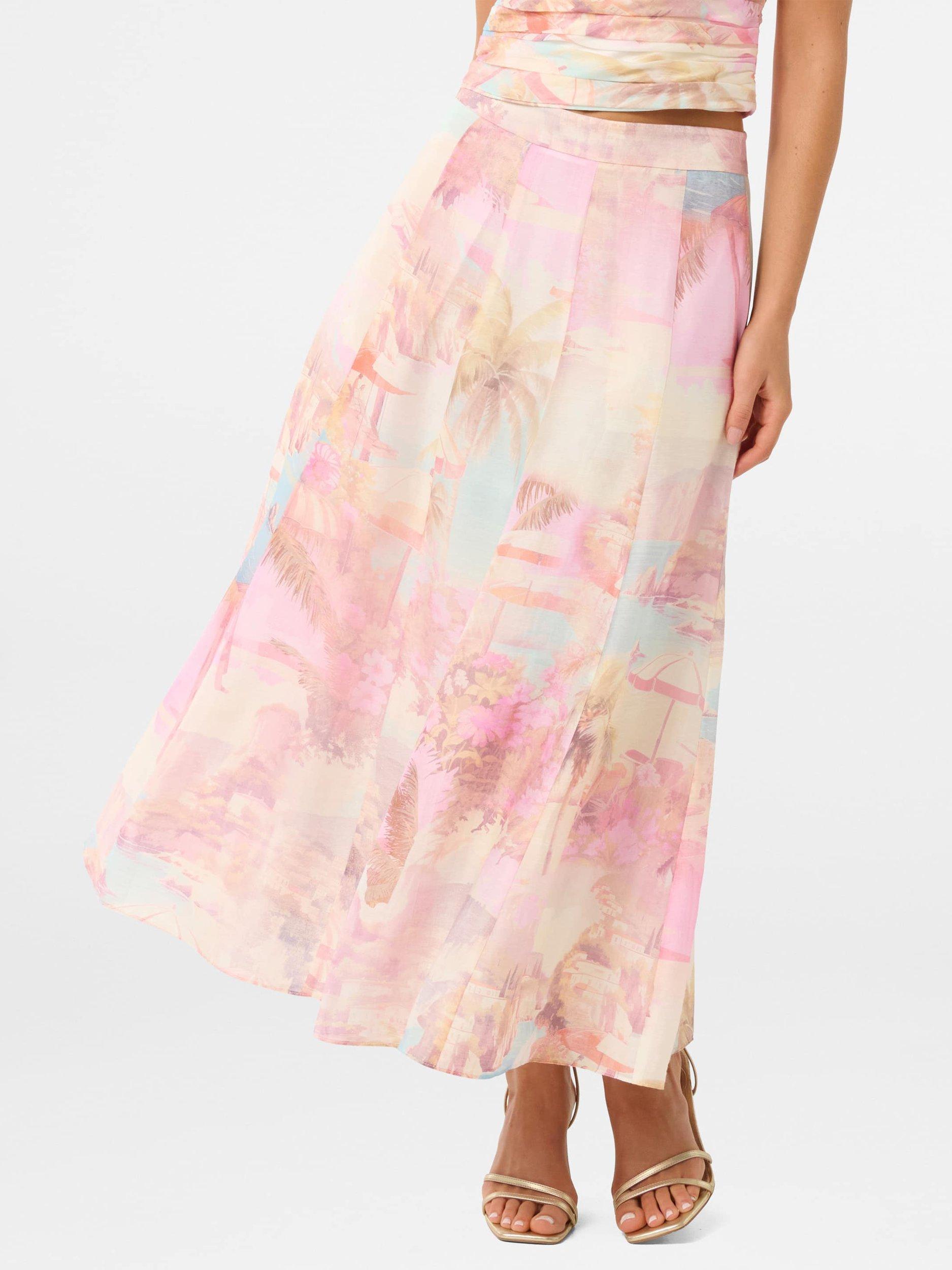 Product image 1 of 5, which shows Forever New Laia Midi Skirt, Pink/Multi, 4