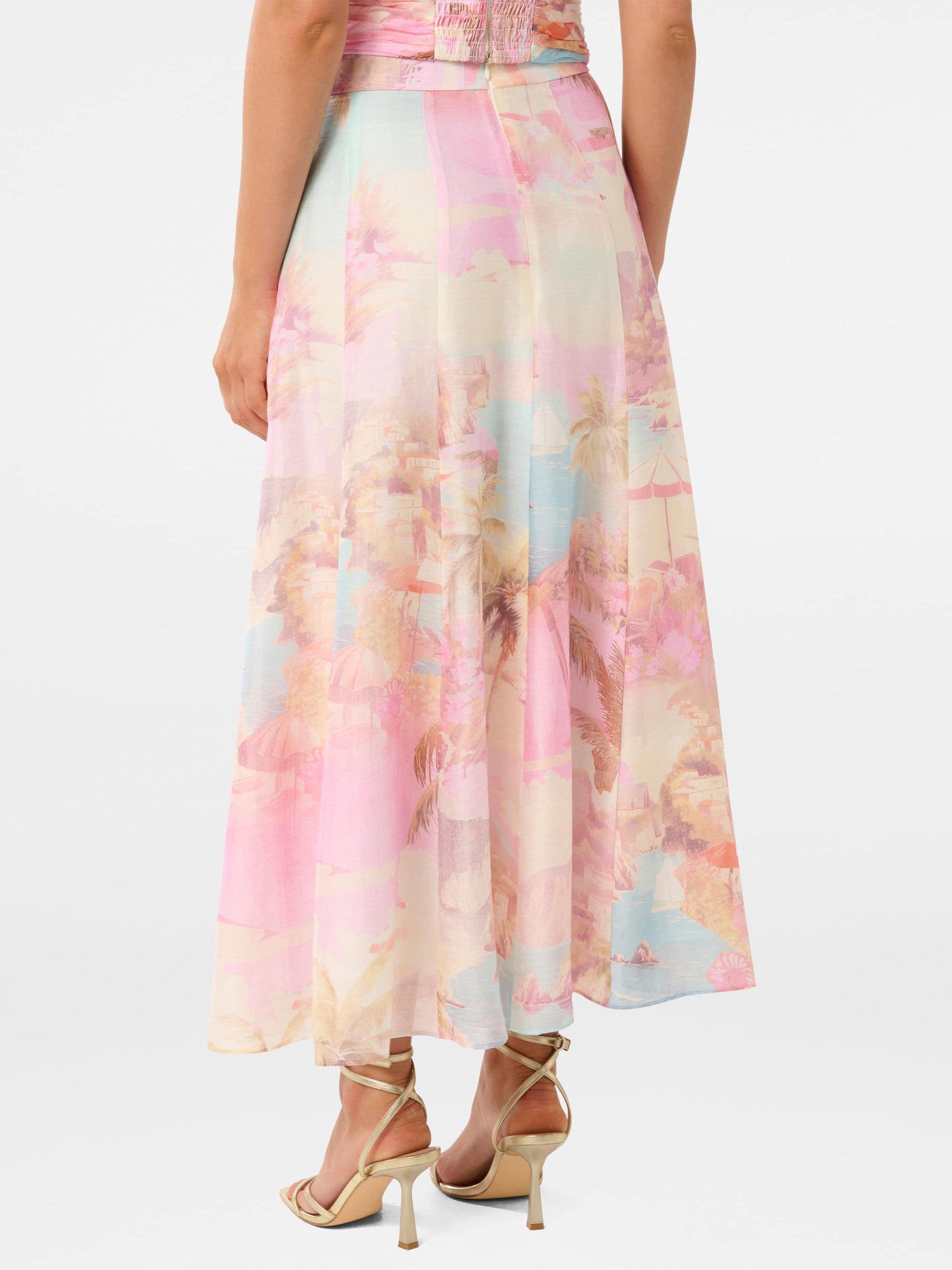 Product image 2 of 5, which shows Forever New Laia Midi Skirt, Pink/Multi, 4