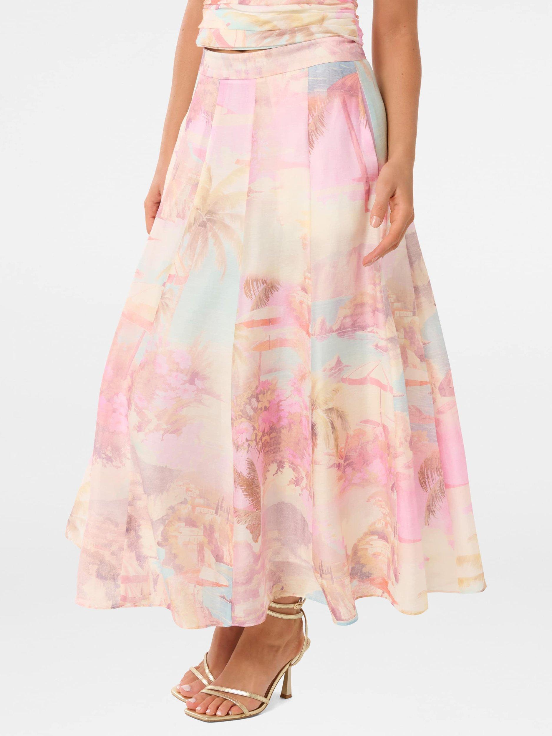 Product image 3 of 5, which shows Forever New Laia Midi Skirt, Pink/Multi, 4