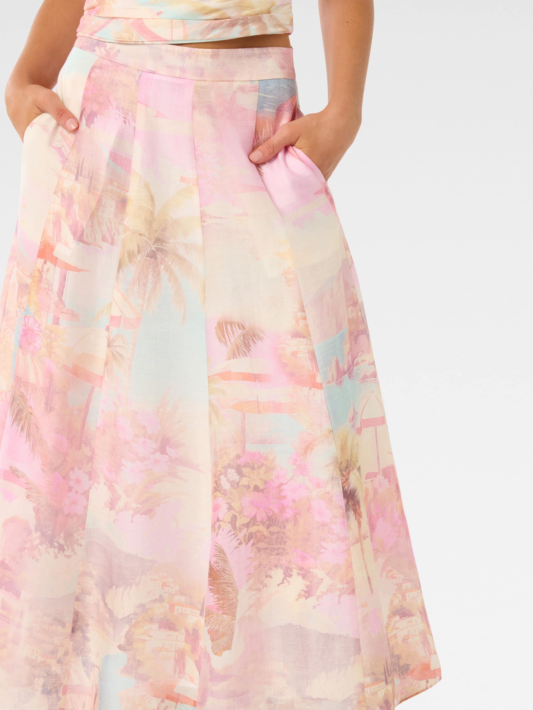 Product image 4 of 5, which shows Forever New Laia Midi Skirt, Pink/Multi, 4