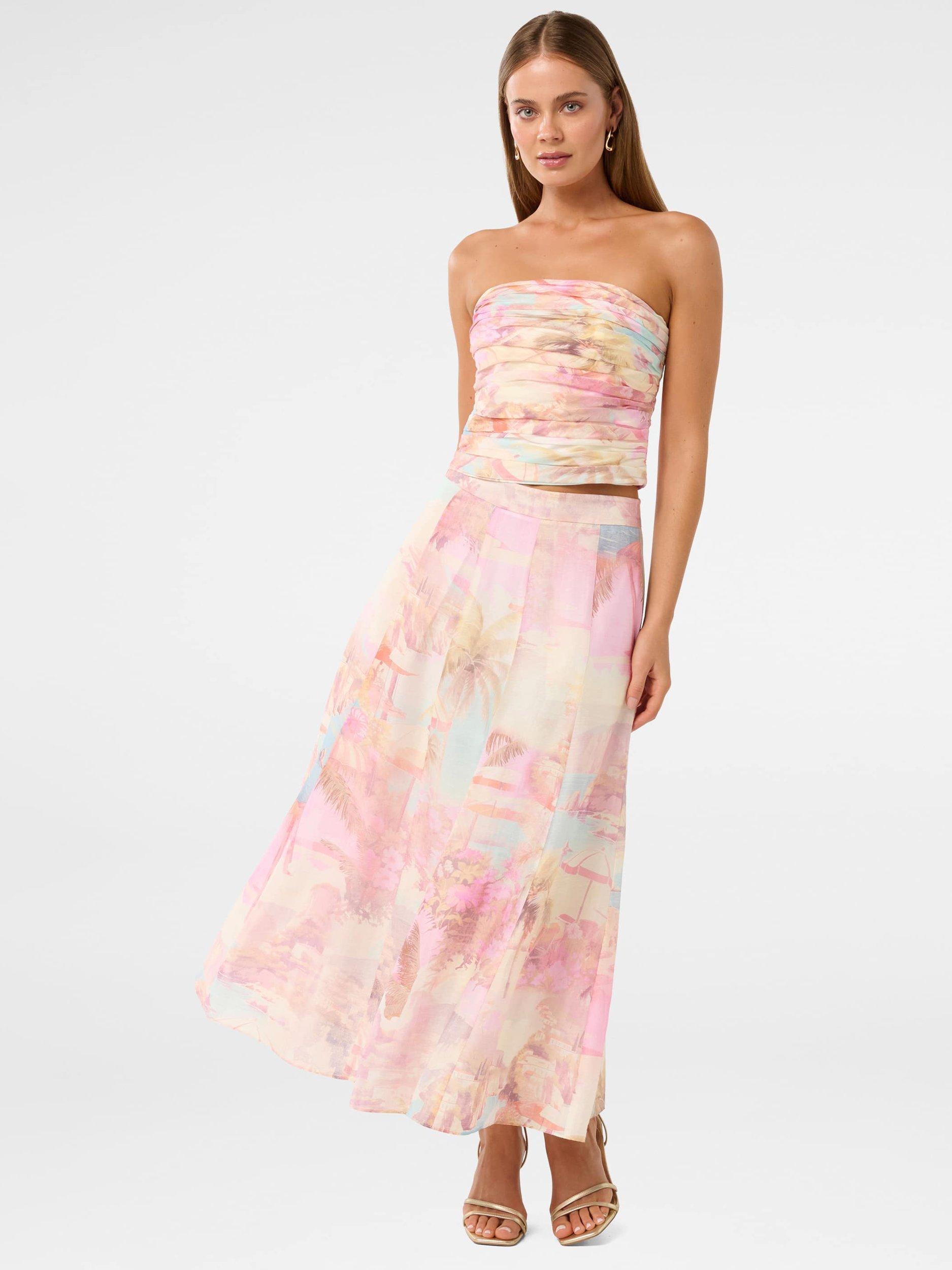 Product image 5 of 5, which shows Forever New Laia Midi Skirt, Pink/Multi, 4