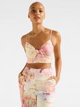 Forever New Annie Tie Front Top, Pink/Multi
