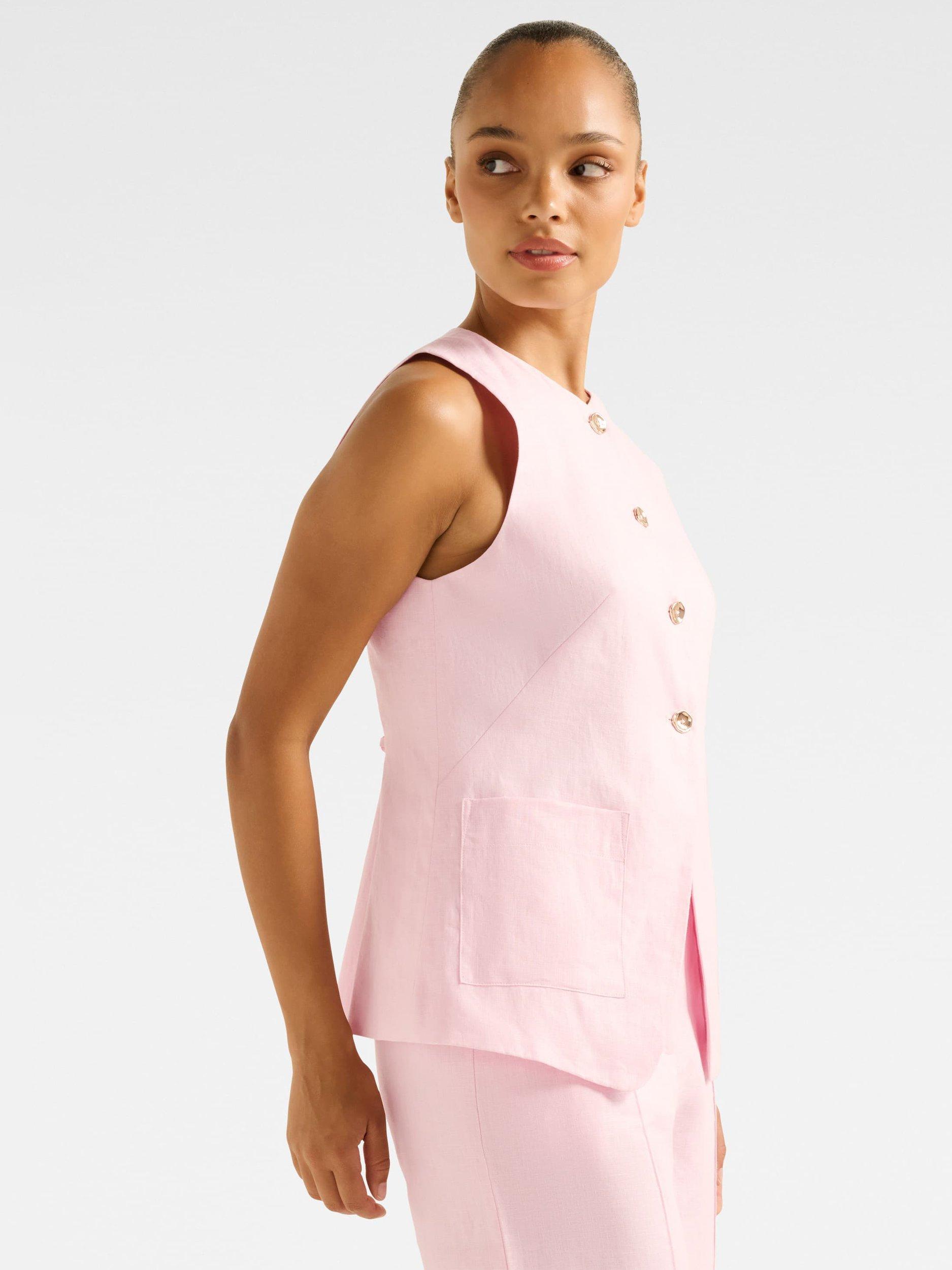 Product image 3 of 5, which shows Forever New Clementine Soft Vest Top, Pink Sorbet, 4