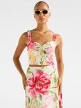 Forever New Talia Floral Twist Bustier, Light Lyell