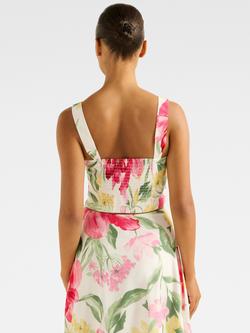 Forever New Talia Floral Twist Bustier, Light Lyell - view 2, Light Lyell