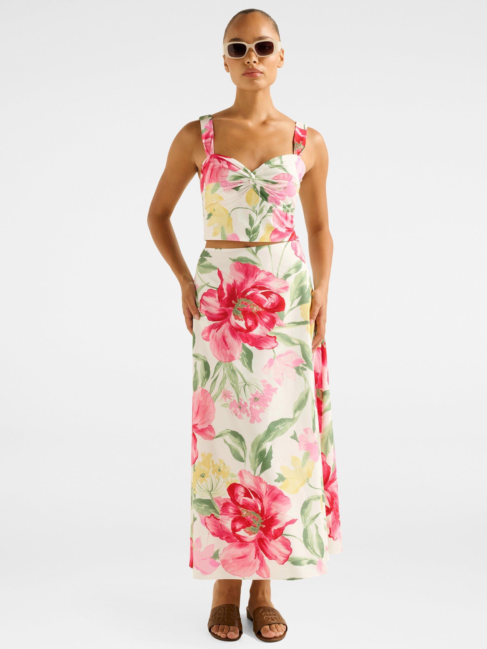 Product image 5 of 5, which shows Forever New Talia Floral Twist Bustier, Light Lyell, 4
