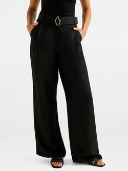 Forever New Alice Belted Wide Leg Trousers, Black, Black