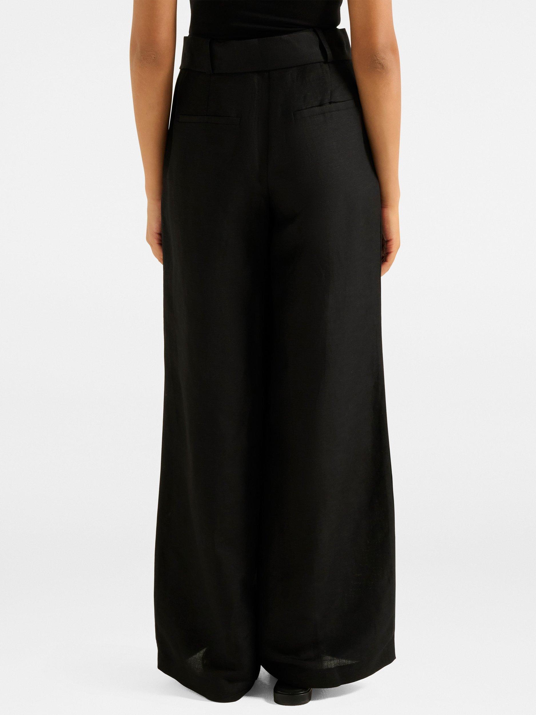 Product image 2 of 5, which shows Forever New Alice Belted Wide Leg Trousers, Black, 4