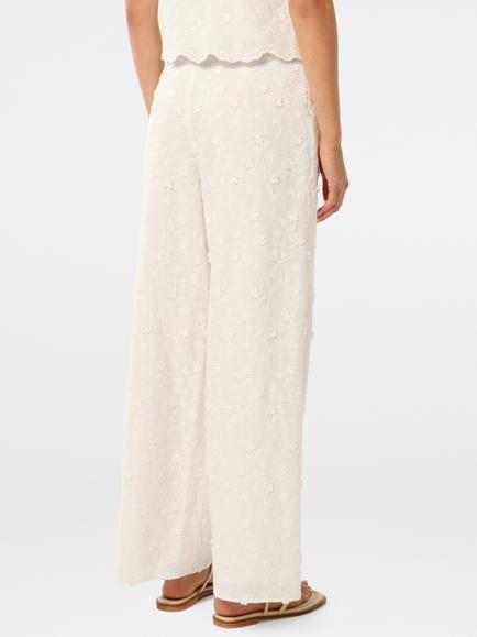 Forever New Daisy Broderie Anglaise Wide Leg Trousers, Porcelain - view 2, Porcelain