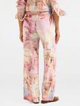 Forever New Miley Linen Blend Wide Leg Trousers, Pink/Multi