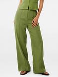 Forever New Posey Wide Leg Pure Linen Trousers, Green