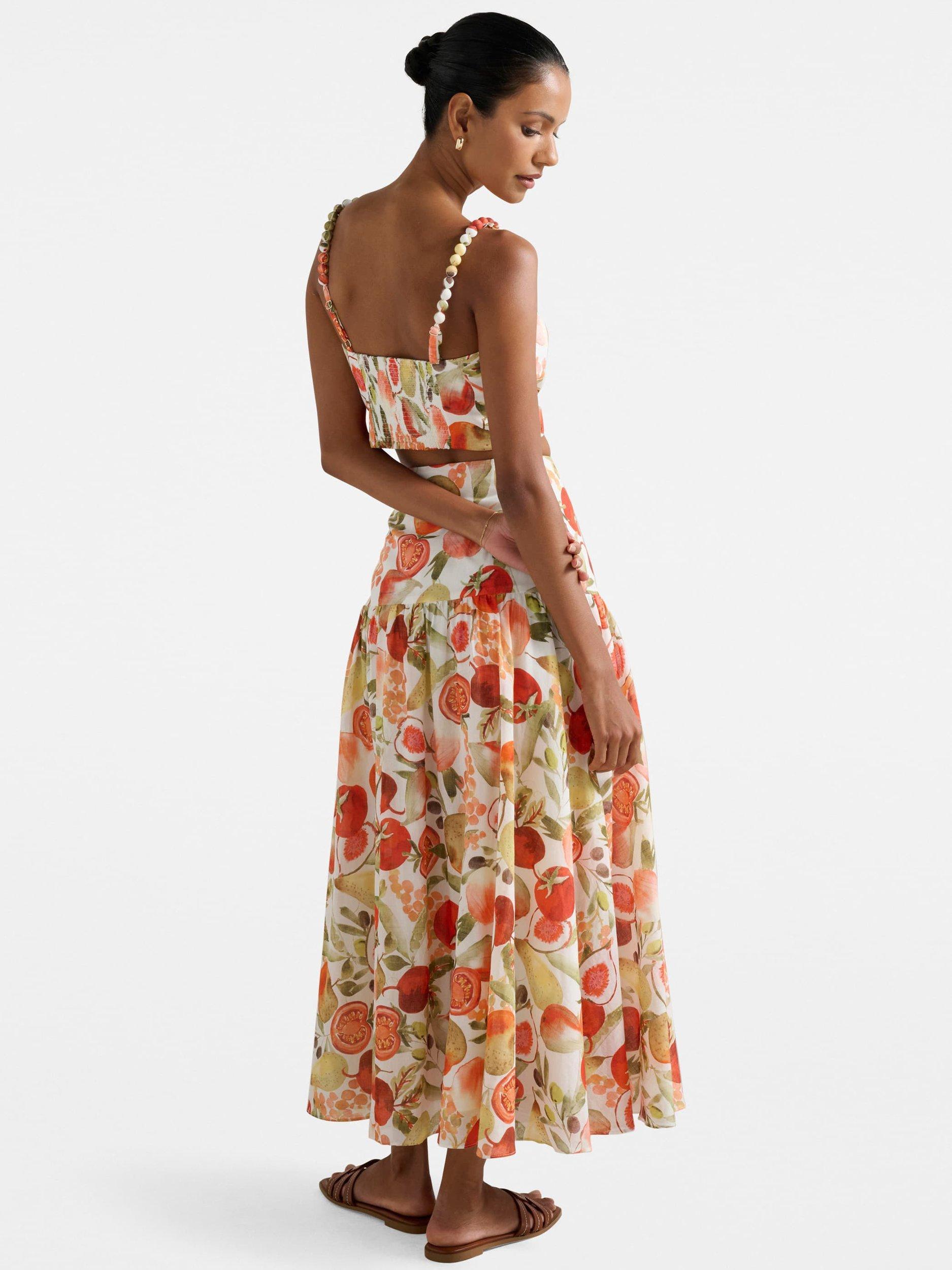 Product image 2 of 4, which shows Forever New Petite Flore Fruit Midi Skirt, Garden Co-ord, 4