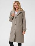KAFFE Anne Longline Teddy Coat, Elephant Skin