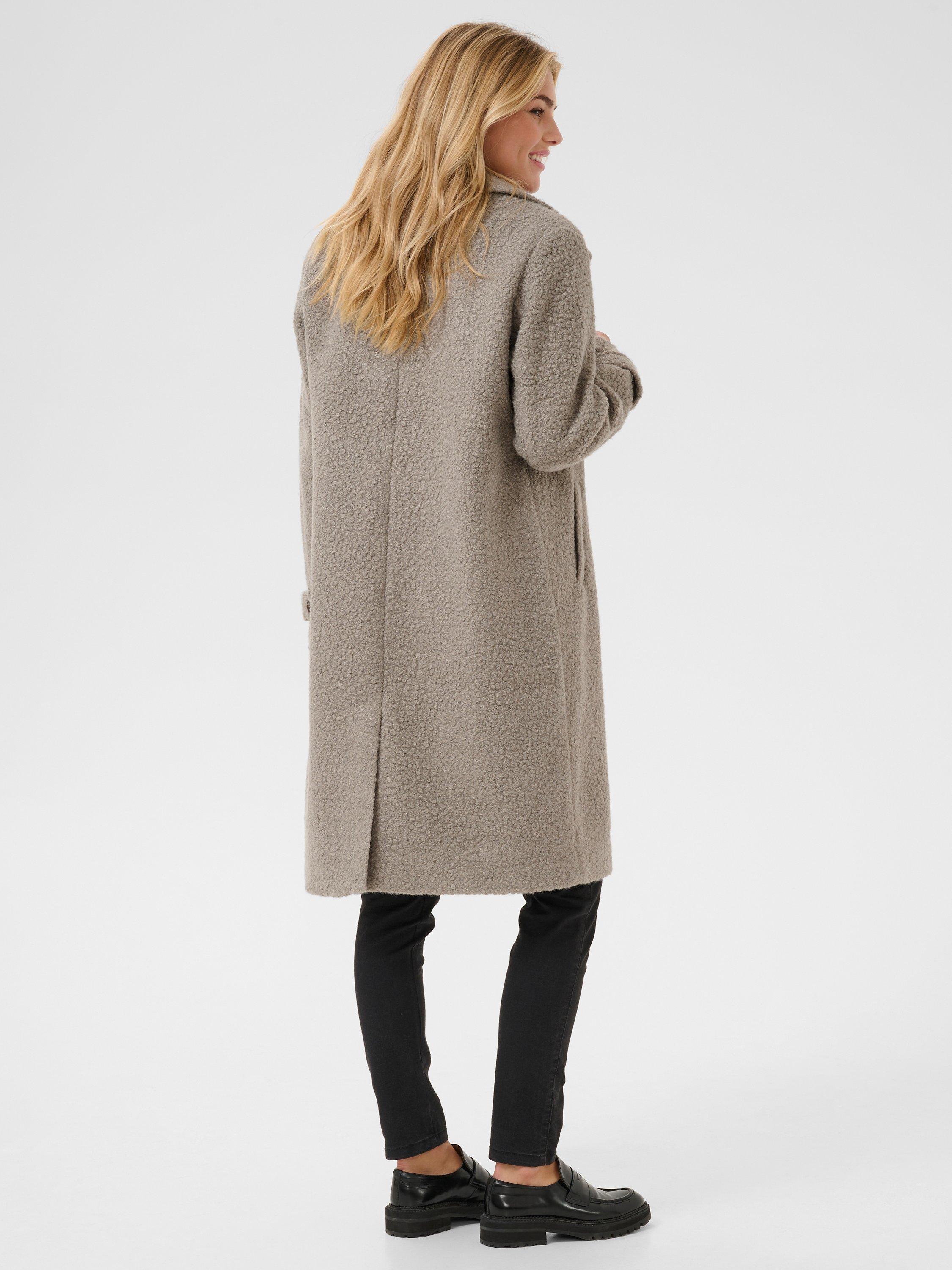 Product image 2 of 5, which shows KAFFE Anne Longline Teddy Coat, Elephant Skin, 20