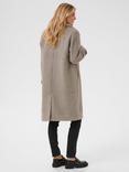 KAFFE Anne Longline Teddy Coat, Elephant Skin