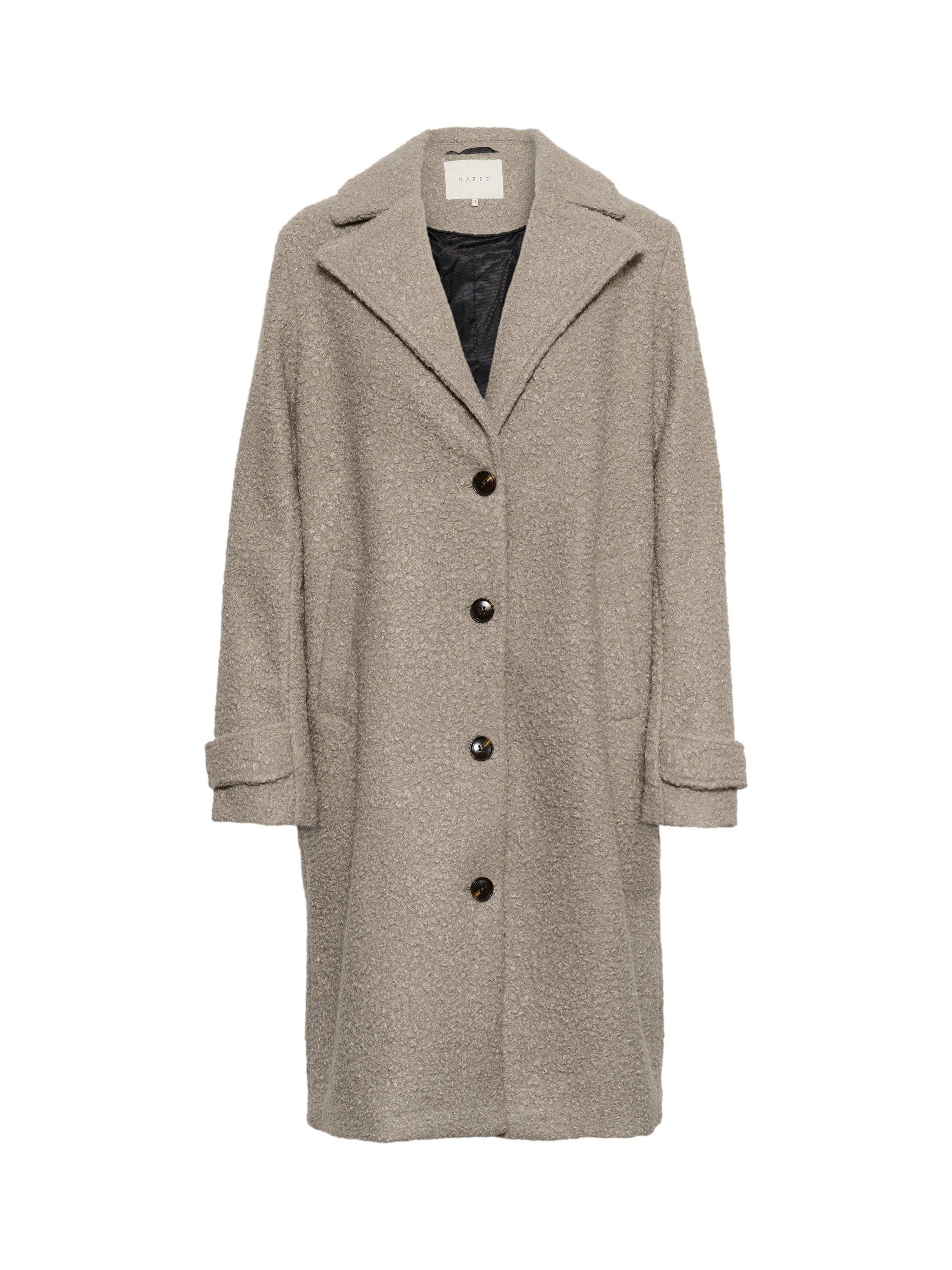 Product image 4 of 5, which shows KAFFE Anne Longline Teddy Coat, Elephant Skin, 20