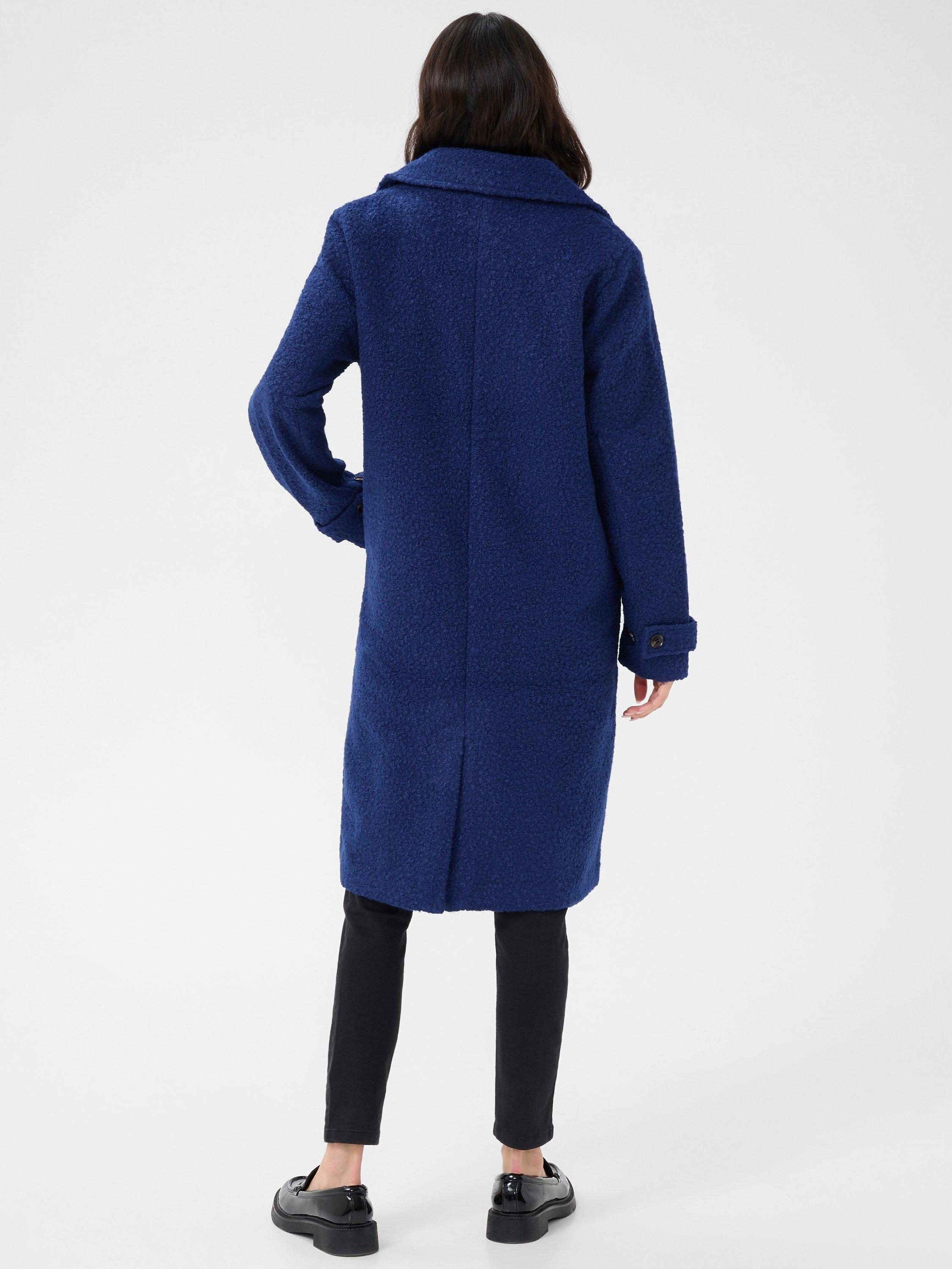 Product image 2 of 5, which shows KAFFE Anne Loose Fit Longline Coat, Mid Blue, 14